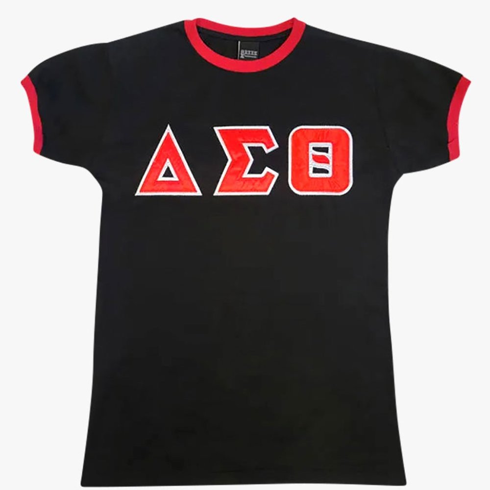 Delta Sigma Theta Ringer T-Shirt Black